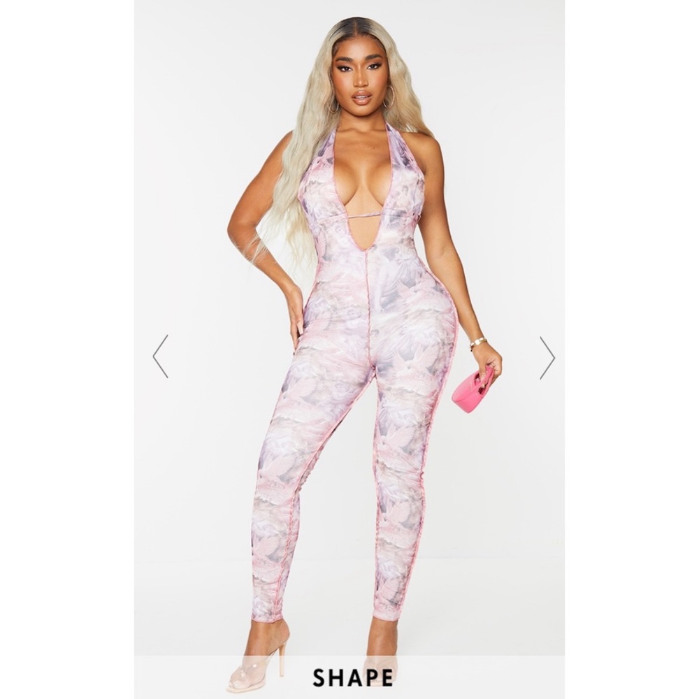 Pretty little thing shape pink jumpsuit